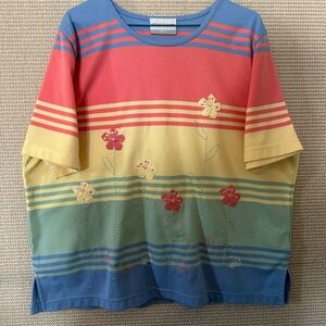 Alfred Donner Colorful Striped Petite Women’s Shirt